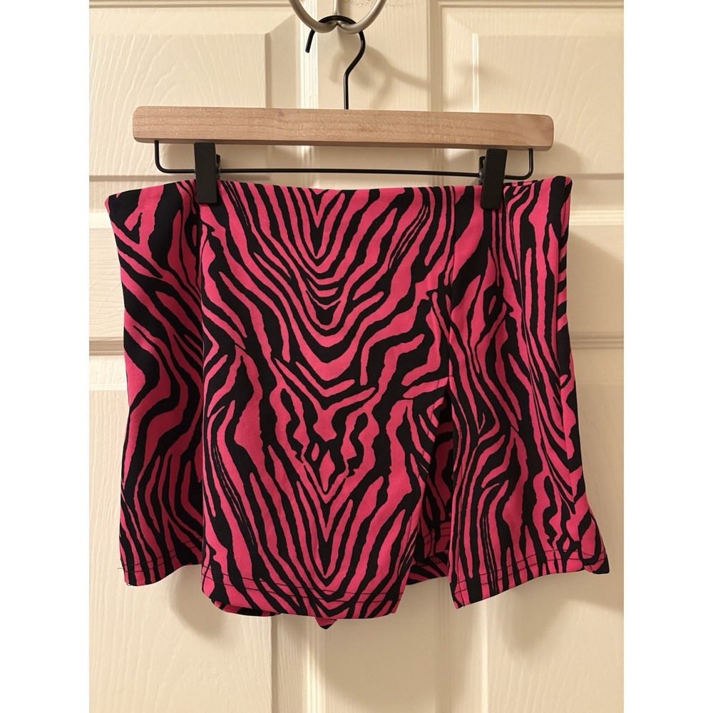 Tennis Golf Pickleball Skort Womens Vibrant Hot Pink Black Zebra Striped X-Large